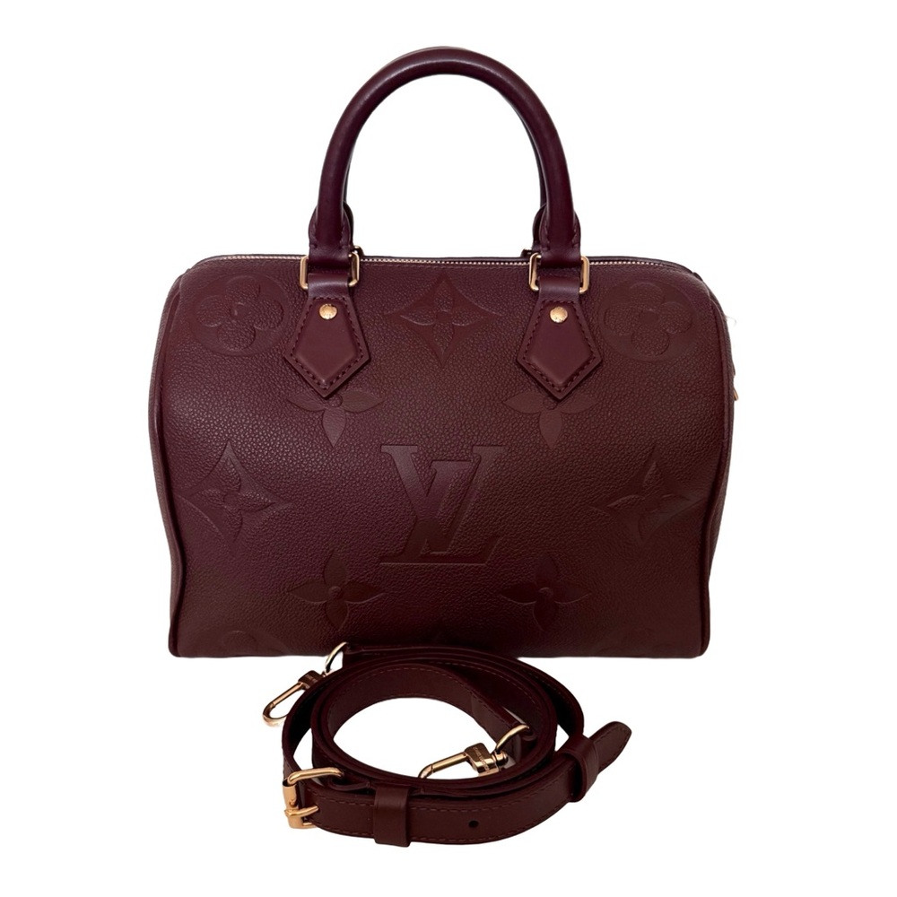 Louis Vuitton Speedy 25 Bandouliere Burgundy Wine Monogram Giant Limited Edition - Picture 15 of 15